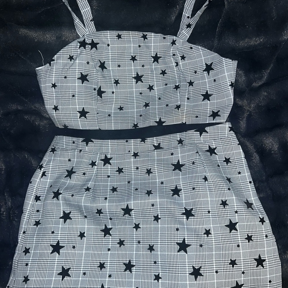Zaful Black and White Skirt & Top Set